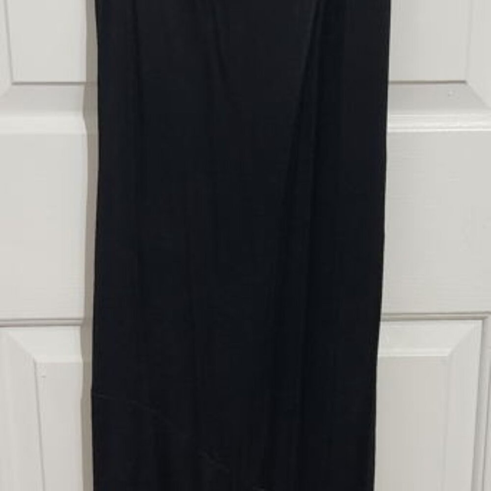 Zara Black Strappy Satin Effect Slip Dress Size XS